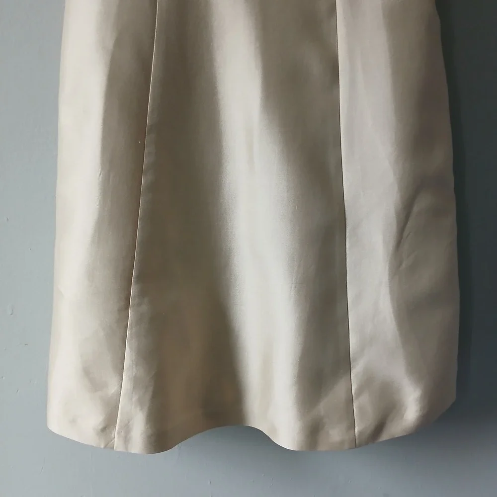 Talbots Women's Size 8P Gold Silk Cotton Midi A-line Dress Satin Lined NWT $199!